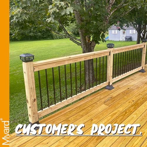 Myard 32'' Classic Hollow Round Iron Heavy-Duty Deck Balusters, Grey - Image 6