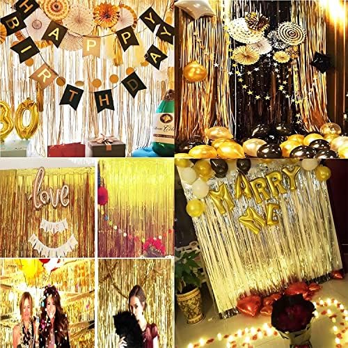 BRAVESHINE Foil Fringe Curtains | Tinsel Curtain Streamers Backdrop | 2 PCS - Image 6