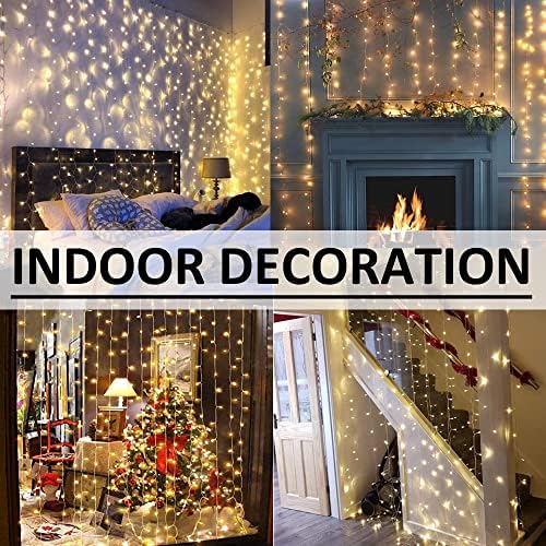 Solhice LED Curtain Lights Outdoor 30ft x10ft, 720 LED Plug in Hanging String Lights Indoor, Twinkle Light Backdrop for Outside Wedding Bedroom Décor, Warm White (Not Connectable) - Image 4