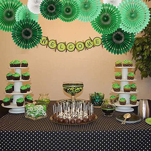 BEISHIDA Honeycomb Round Paper Fans Green White Hanging Party Decoration - Image 6