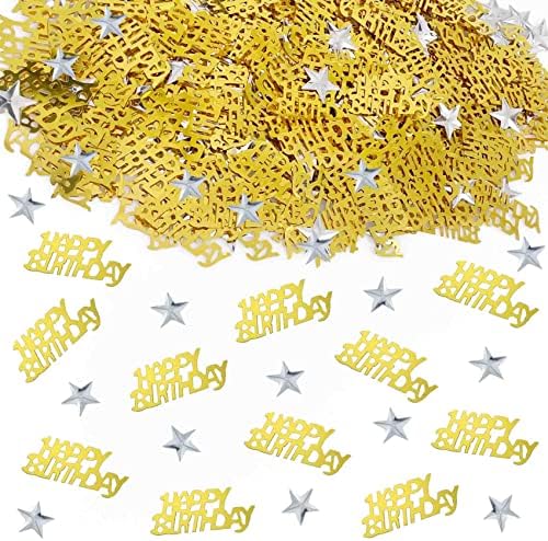 Gold Birthday Confetti Star Shape Table Scatters Confetti for Birthday Decorations Party Sets by Unknown