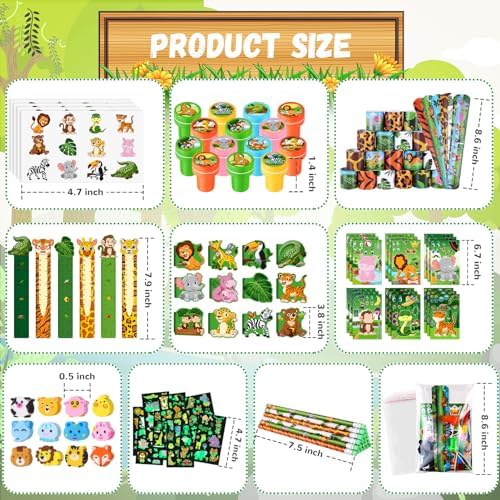 BenLouis 240Pcs Jungle Safari Stationery Set Party Favors for Kids - Image 3