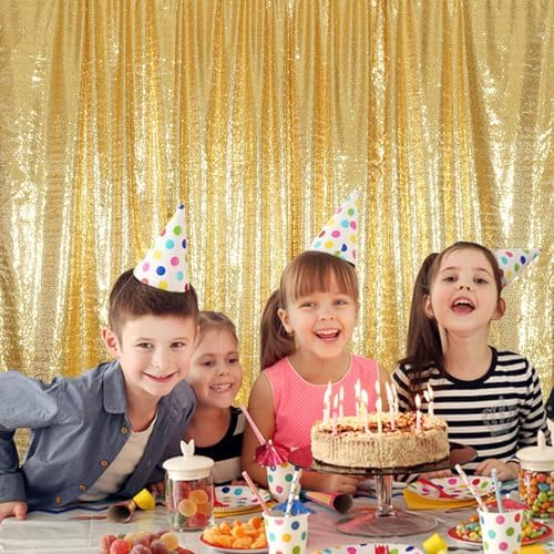 Gold Sequin Backdrop 20FTx10FT NO See-Through Photobooth Backdrop Curtains for Birthday Party Wedding Decoration - Image 2