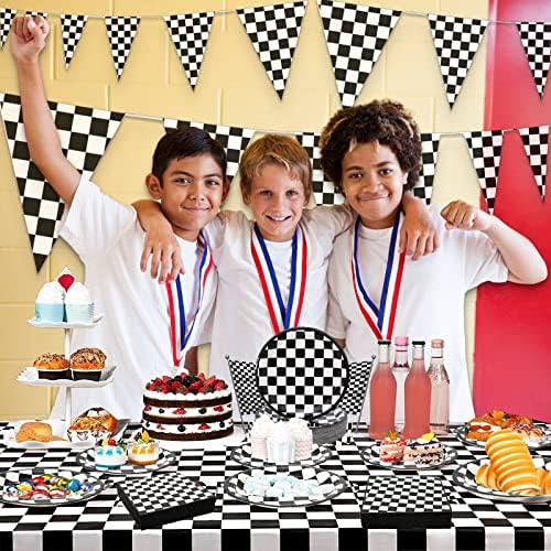 180Pcs Race Car Party Supplies Paper Plates and Napkins Serve 60 - Image 5