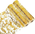 Gold Table Runner 2 Pieces, Sequin Glitter Foil Metallic Mesh Gold Table Runners Roll 11x108 Inch, Table Decorations for Wedding, Christmas, Birthday Party by Sunlunckystar