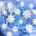 36PCS Hanging Snowflake Decorations Winter Wonderland Party Supplies by Besslly
