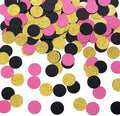 MOWO Gold Black and Hot Pink Confetti Table Decoration, 1.2'', 200pc by MOWO