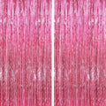 2Pack Glitter Pink Backdrop Pink Foil Curtain for Birthday Party Decoration by UWPVOWSR