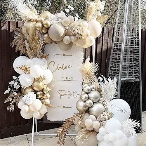 60Pcs Champagne Gold White Balloons for Birthday Engagement Party Decor - Image 3