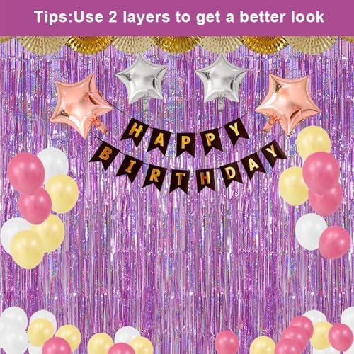 3 Pack Fringe Curtains Party Decorations,Tinsel Backdrop Curtains for Parties,Photo Booth Wedding Graduations Birthday Christmas Event Party Supplies (Pink) - Image 4