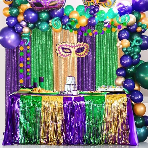 Purple Sequin Backdrop 4 Panels 2FTx8FT Glitter Party Photo Background - Image 6