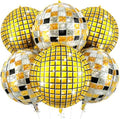 6pcs 22 Inch Multicolor Disco Ball Balloons, Gold Big Disco Balloons, Black Silver Gold 4d Large Foil Aluminum Balloon For Birthday Baby Shower 70s 80s 90s Theme Party Wedding Engagement Graduation by Paready