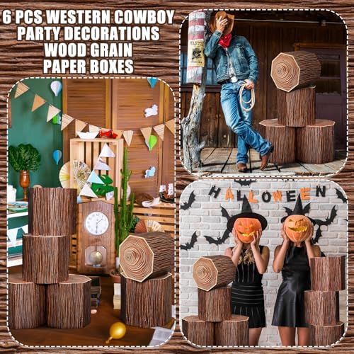 Fullhawl 6 Pcs 3D Tree Stump Boxes, Vbs Fake Wood Centerpieces - Image 6
