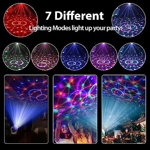 NEQUARE Disco Ball DJ Party Lights Sound Activated with Remote Control Strobe Lamp 7 Modes Stage Light for Home Room Dance Parties Karaoke Halloween Christmas Birthday Decorations[3-Pack] - Image 5