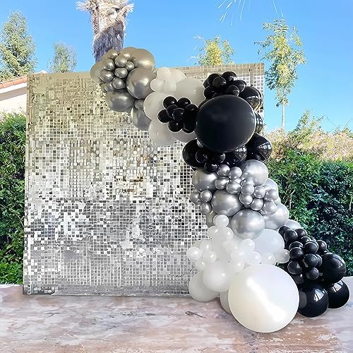 Silver Shimmer Wall Backdrop, 24pcs Sequin Panels - Image 6