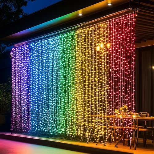 Dazzle Bright 300 LED Curtain String Lights, RGB Color Changing Christmas Fairy Lights for Bedroom with Remote & APP Control, Waterproof Smart Window Lights Party Wedding Garden Wall Decor - Image 6