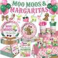 215pcs Moo Moos and Margaritas Party Decorations Tableware Set, 25 Serves by Yingoto