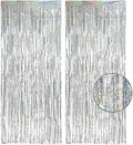 Silver Foil Fringe Tinsel Backdrop - 3.2ft x 8.2ft Pack of 2 by GREATRIL