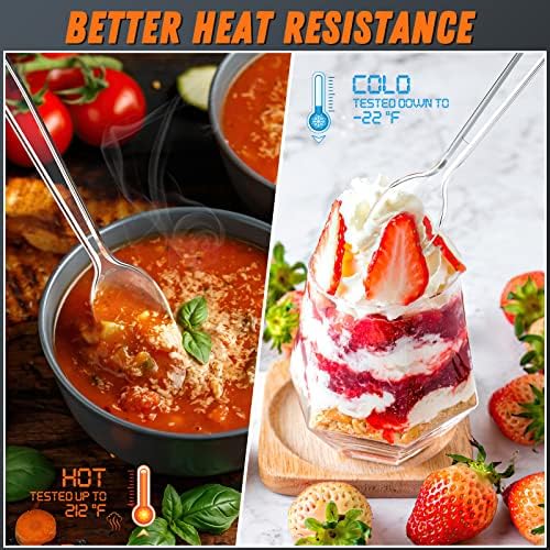 Dipoo 6.8" Clear Plastic Spoons Heavy Duty, 168 Count - Image 3