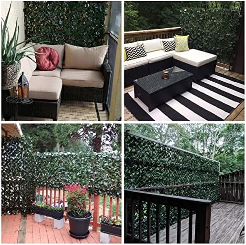 DOEWORKS Expandable Faux Ivy Trellis Fence, Patio Privacy Screen, 2 Pack - Image 3