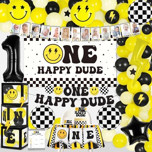 Kriyokiaa One Happy Dude 1st Birthday Decorations for Boy Party by Kriyokiaa