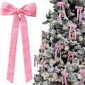 12Pcs Pink Velvet Bows Christmas Tree Decorations,5in x 10in Xams Ornaments by brand