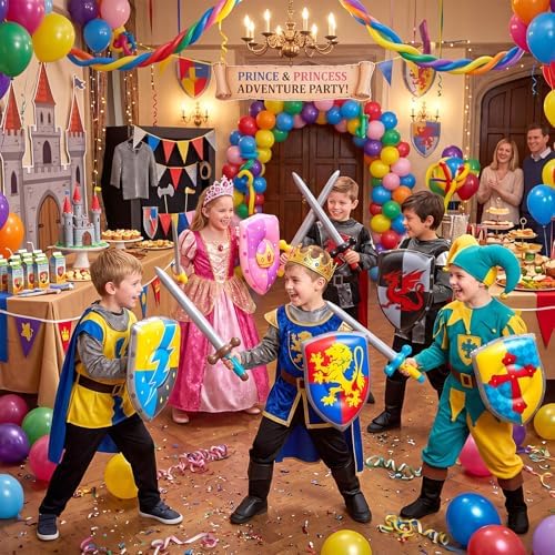 Poen 12 Pcs Inflatable Sword and Shield Medieval Knight Party,5 Styles - Image 6