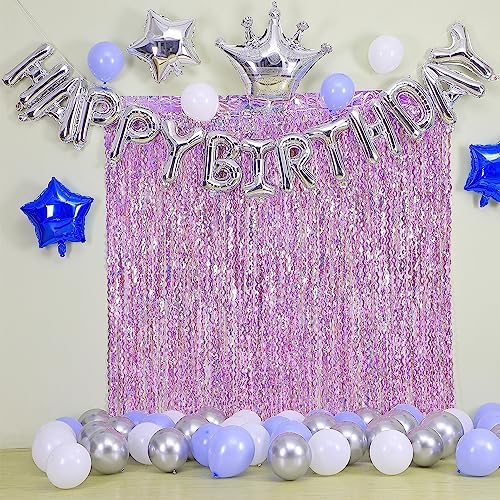 4 Pack Pink Tinsel Curtain Party Backdrop - CYLMFC 3.3 ft x 6.6 ft Sparkle Wavy Foil Fringe Backdrop Curtain for Party Decorations Girls Birthday Bachelorette Party Decor Supplies Photobooth Props - Image 4