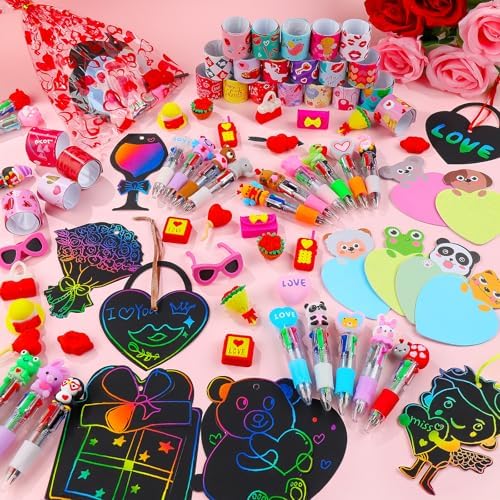 24 Sets Valentine’s Day Bulk with Multicolor Pen Gifts, Valentines Stationary for Classroom Birthday Goodie Bags Stuffers Rewards Prizes Party Favors - Image 5