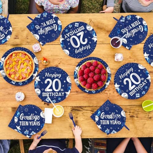 96Pcs 20th Birthday Party Decorations Serves 24 - Image 7