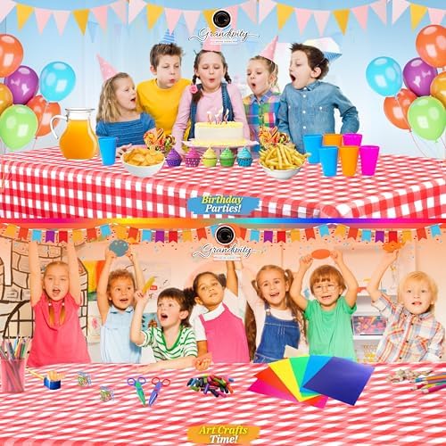 Grandipity Plastic Table Cloth Disposable 12 Pack 54” x 108” Rectangle - Image 4