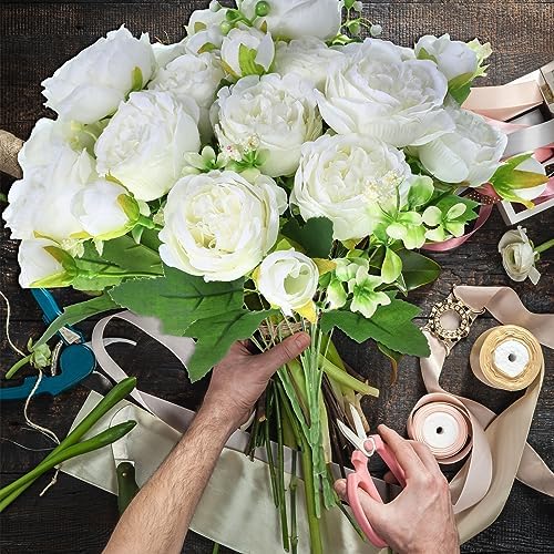 Geosar 8 Bundles Artificial Peonies Flowers,White - Image 6