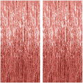 2 Pack Rose Gold Backdrop Birthday Decorations Foil Curtain Bachelorette Party Decor Rose Gold Decor Party Streamers Groovy Birthday Decorations Backdrop by KEJ