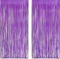 Purple Tinsel Fringe Party Backdrop - 3.2ft X 8.2ft - 2 Packs by GREATRIL