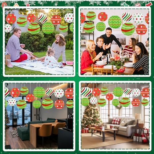 15Pcs Christmas Hanging Elf Paper Lanterns Party Decorations Indoor - Xmas Ornaments Decor for Winter, Birthday Party Ceiling Supplies - Image 2
