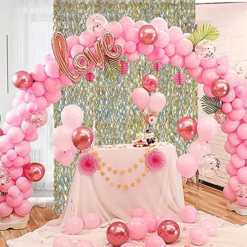 Champagne Gold Foil Fringe Backdrop - CYLMFC 3 Pack 3.3 ft x 6.6 ft Sparkle Tinsel Foil Fringe Backdrop Curtains for Birthday Anniversary Retirement Party Decorations - Image 6