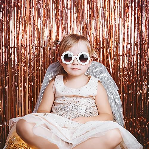 5 Pack Foil Curtain Backdrop Rose Gold Metallic Tinsel Foil Fringe Curtains Photo Booth Props for Birthday Wedding Engagement Baby Shower Bachelorette Christmas Holiday Celebration Party Decorations - Image 4