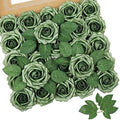 AmyHomie Green Rose 25pcs Real Looking Artificial Flowers w/Stem by AmyHomie