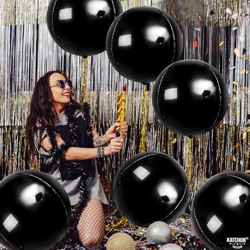 KatchOn Black Foil Balloons - 22 Inch, Pack of 6, Halloween Decorations - Image 6