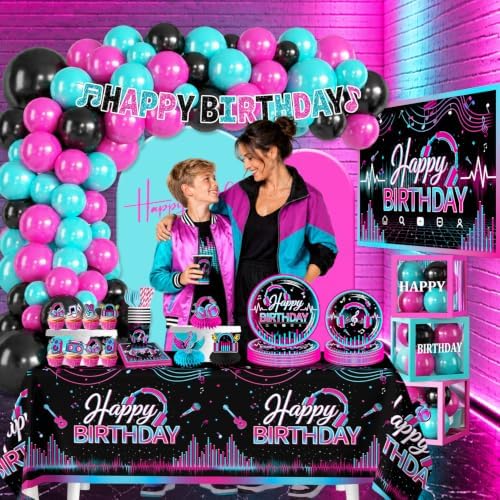 Cocomigo 303pcs Music Birthday Decorations, All-in-One Set Serves 25 - Image 6