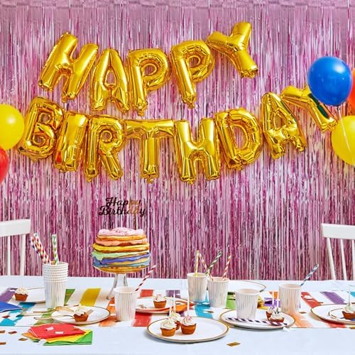 10 Pack Pink Foil Curtain Backdrop 3.2ft x 9.8ft Metallic Tinsel Foil Fringe Curtains Streamer Photo Booth Backdrop for Birthday Party Engagement Bachelorette Party Decorations (Pink) - Image 5