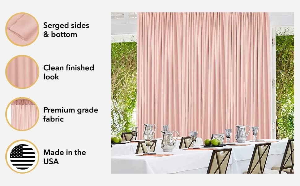 AK TRADING CO. 10 feet x 10 feet Dark Teal IFR Polyester Backdrop Drapes Curtains Panels with Rod Pockets - Wedding Ceremony Party Home Window Decorations - Image 4
