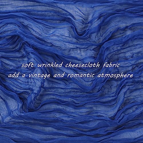 35x72 Inch Royal Blue Cheesecloth Table Runner Wedding Birthday Decor - Image 3