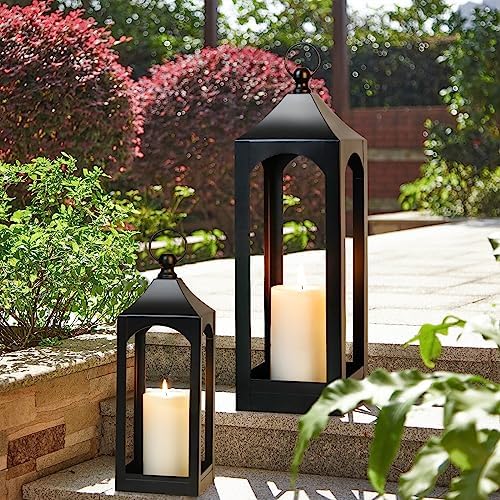 Modern Farmhouse Lantern Decor Metal Decorative Hanging Candle Lanterns - Image 6