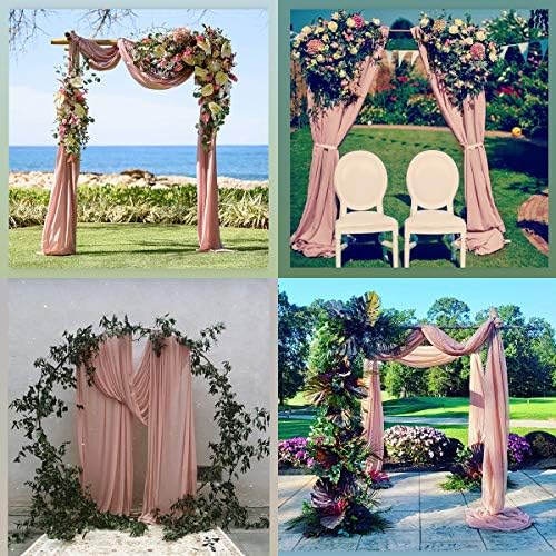 Wedding Arch Draping Fabric Sheer Chiffon Curtain Drape Wedding Party Decor - Image 5