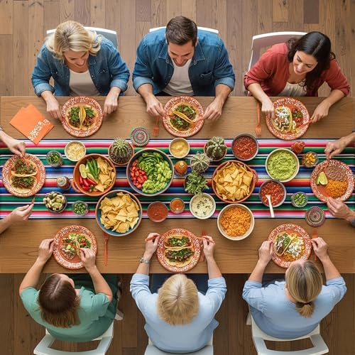 96Pcs Brown Platos De Barro Mexicanos Cielito Lindo Terracotta Clay Party Plates Supplies Tableware Decorations Disposable Paper Plates Napkins Forks for Birthday Baby Shower, Serves 24 - Image 5