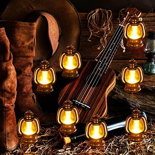 Ferraycle 24 Pcs Mini Lanterns 4 Inch Retro Gold Lamp Table Centerpieces - Image 5