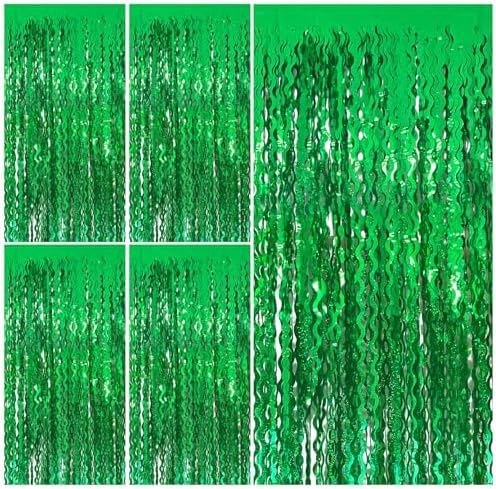 Tinsel Foil Fringe Curtains Wavy Backdrop for Parties Sparkle Metallic Wavy Foil Fringe Backdrop Curtain for Party Decorations Photo Booth Props for Birthday Graduation Wedding by BOMSI