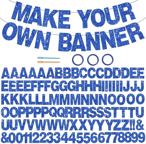 BEISHIDA Glitter Blue 116 PCS A-Z DIY Letter Custom Banner Party Decor by Beishida