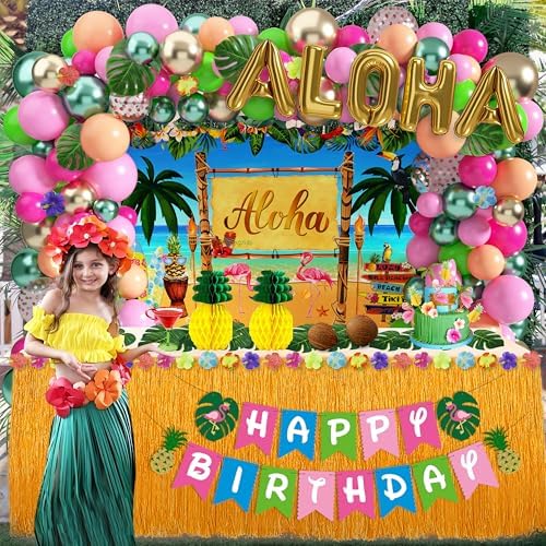 169 Pcs Hawaiian Luau Party Decorations,Tropical Summer Party Supplies - Image 7
